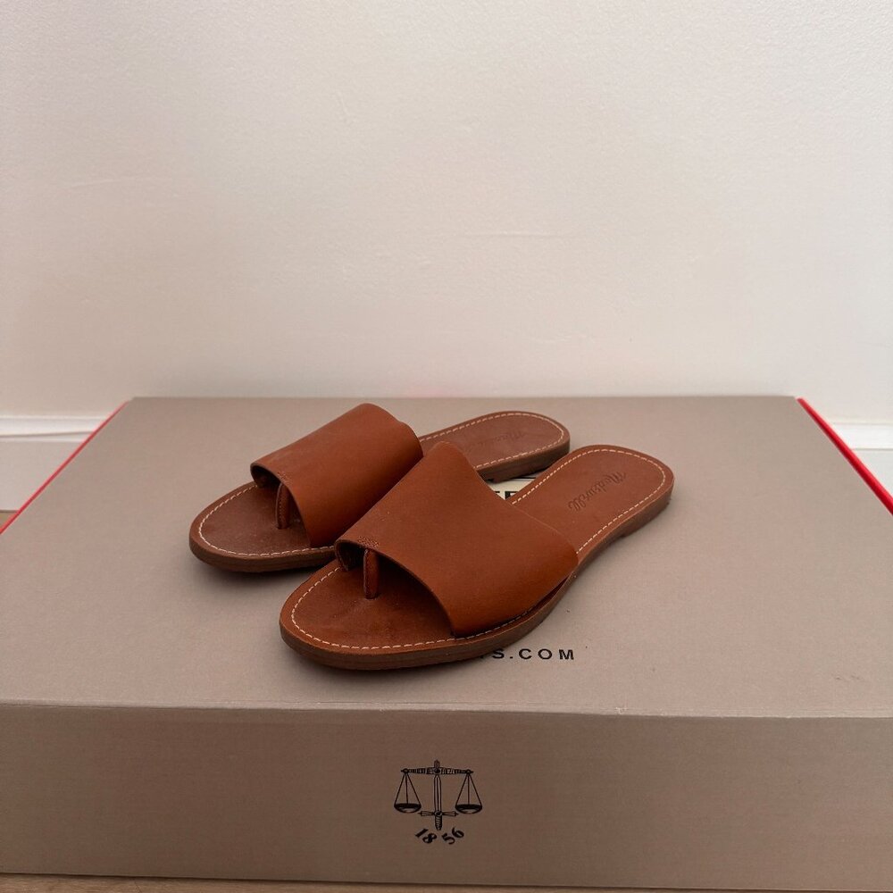 Madewell The Boardwalk Post Slide Sandal, English Saddle, Size 7